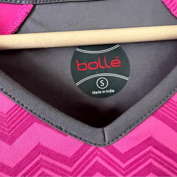 BOLLÉ DRY FIT TENNIS SHIRT Long Sleeve Pink Small Thumbholes Active Golf - Picture 3 of 3